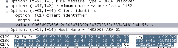 DHCPDISCOVER from ASA 5505